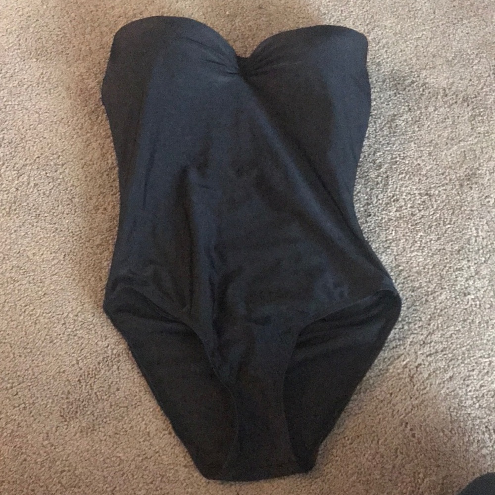 Strapless black swimsuit $20 obo